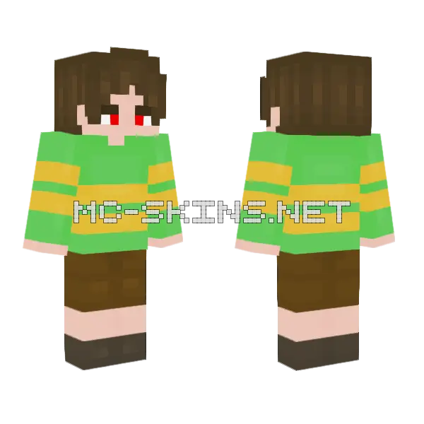 Chara Boy Minecraft skin, front and back