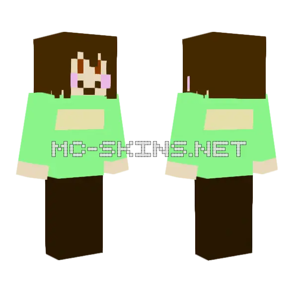 Chara Looks Game Minecraft skin, front and back
