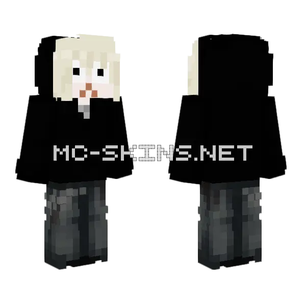 Character2 Black Outfit Minecraft skin, front and back