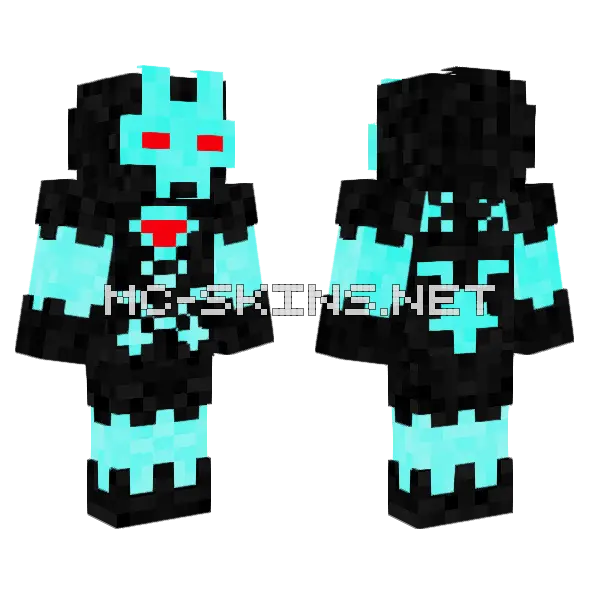 Charged Iron Man Minecraft skin, front and back