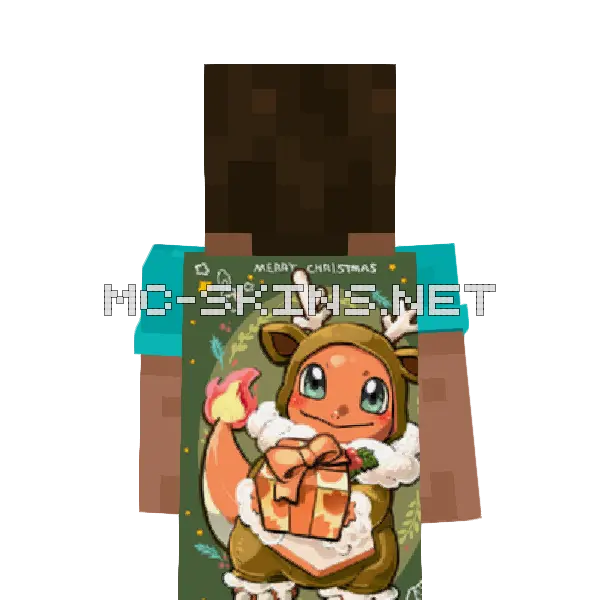 Charmander Christmas cape, outside and lining
