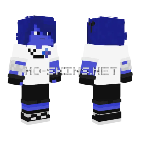 Charredmc Blue Skin Minecraft skin, front and back