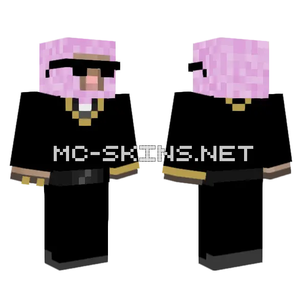 Chav Sheep Pink Minecraft skin, front and back