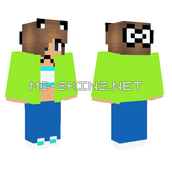 Cheerleading Girl Minecraft skin, front and back