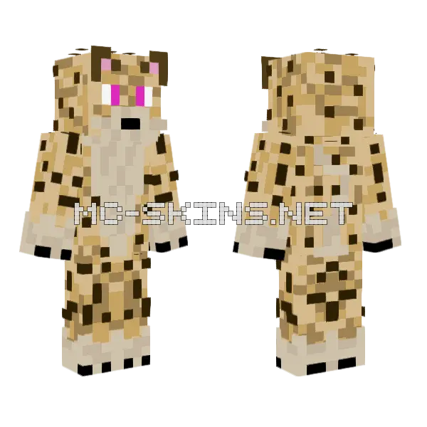 Cheetah Minecraft skin, front and back