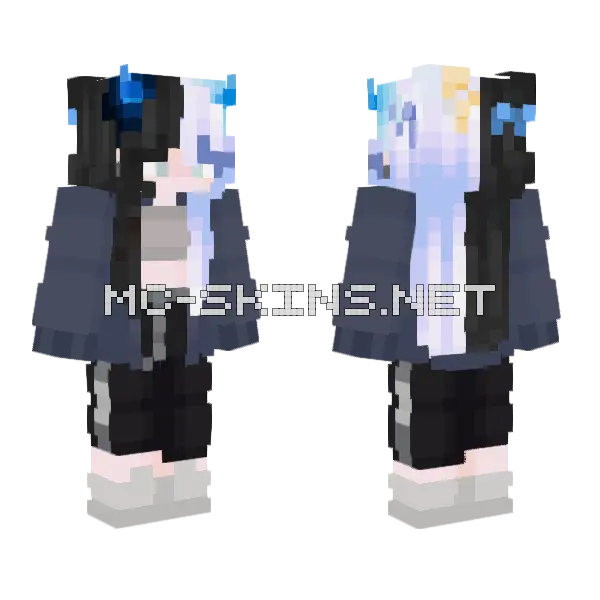 Cheonglyang School Uniform Minecraft skin, front and back