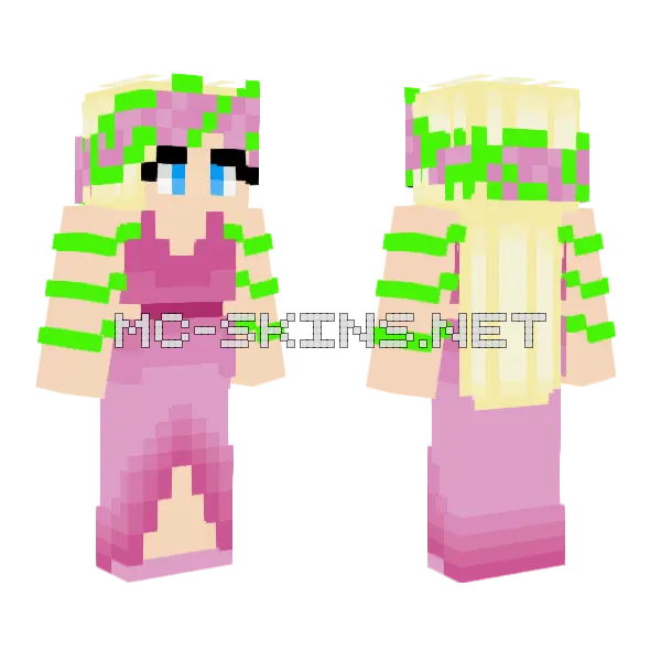 Cherry Blossom Girl 3 Minecraft skin, front and back