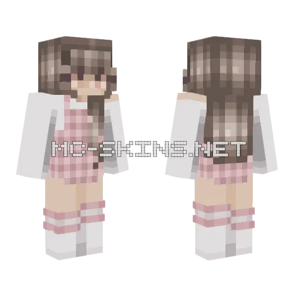 Cherry Blossom Girl Minecraft skin, front and back