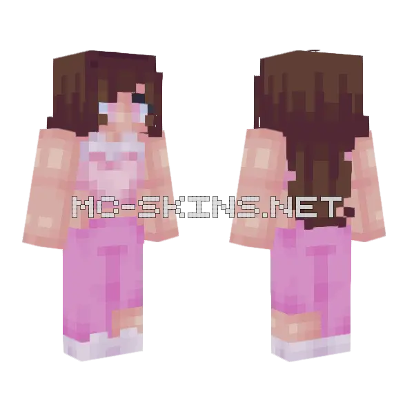 Cherry Blossom Girl Minecraft skin, front and back
