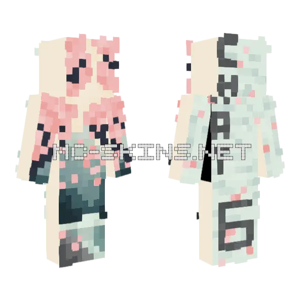 Cherry Blossom Mountains Group Chat Six Minecraft skin, front and back
