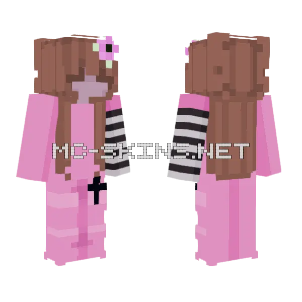 Cherry Blossom Onesie Minecraft skin, front and back