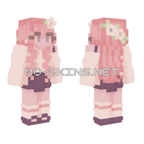 Cherry Blossom RCE Minecraft skin, front and back