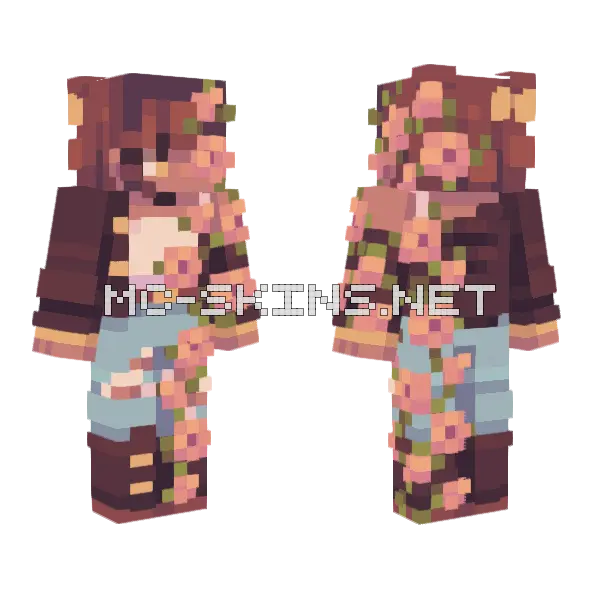 Cherry Blossoms RCE Minecraft skin, front and back