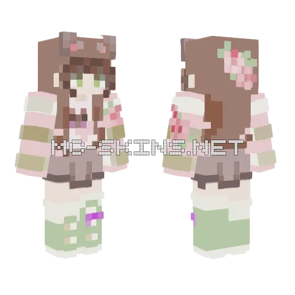 Cherry Cake Rce Minecraft skin, front and back