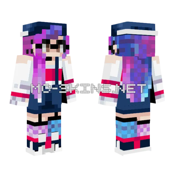 Cherry Galaxy Skin Minecraft skin, front and back