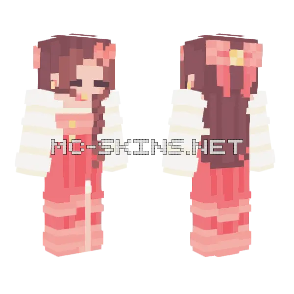 Cherry Princess RCE Minecraft skin, front and back