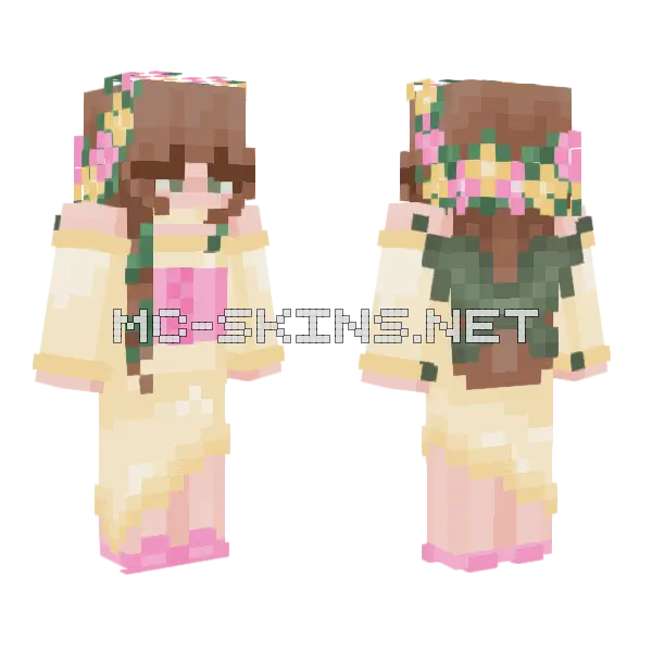 Cherry With Wings Minecraft skin, front and back