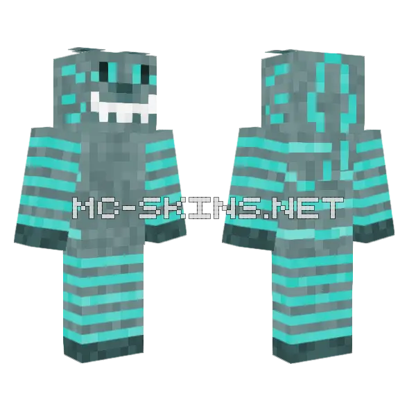 Chessur The Cheshire Cat Minecraft skin, front and back