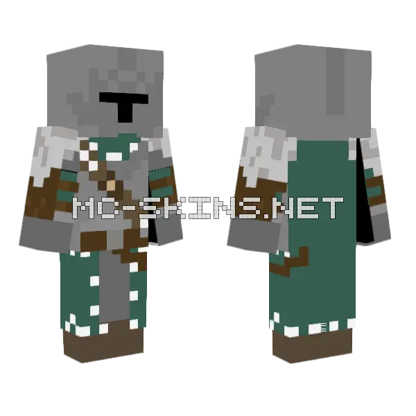Chevalier Vert Minecraft skin, front and back