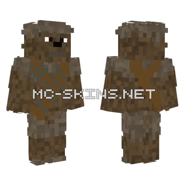 Chewbacca Minecraft skin, front and back