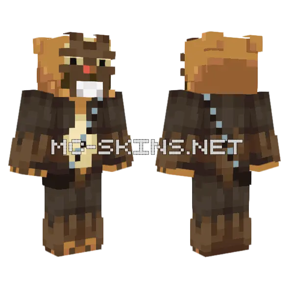 Chewbacca Bidoof Minecraft skin, front and back