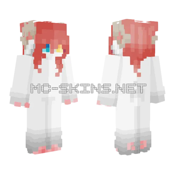 Chibi Base Hair Up Minecraft skin, front and back