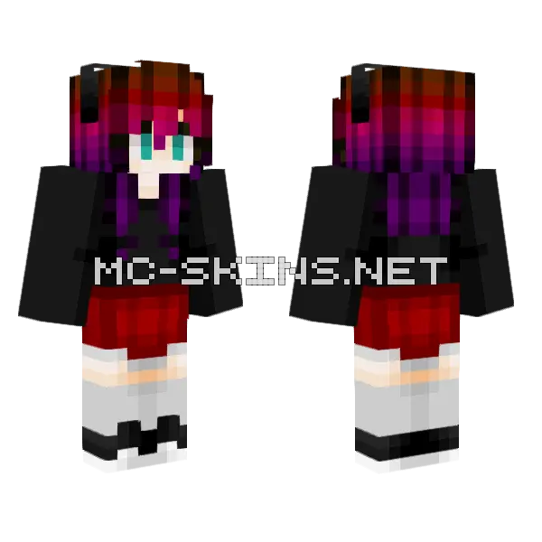 Chibi Datenshi Minecraft skin, front and back