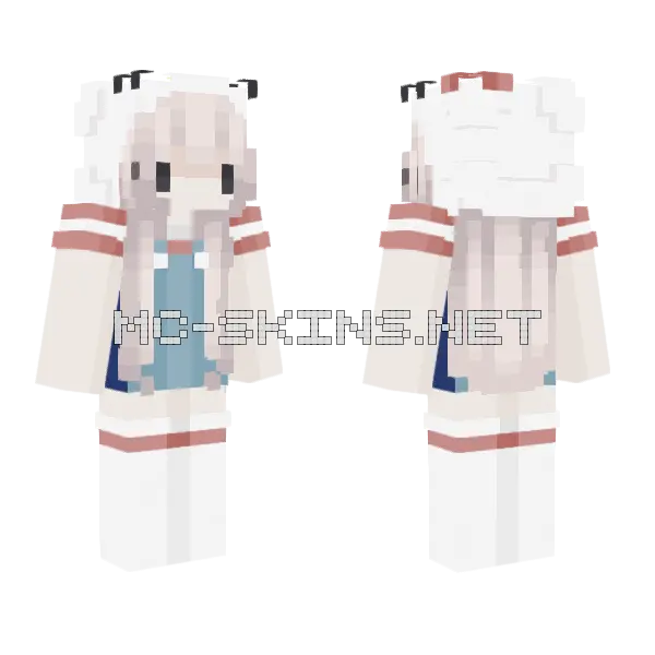 Chibi Hello Kitty Girl Minecraft skin, front and back