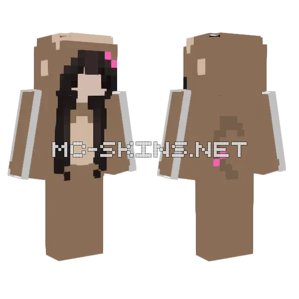 Chibi Monke Onesie Girl Minecraft skin, front and back