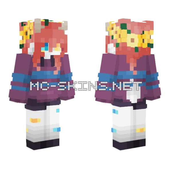 Chibi Undertale V2 Minecraft skin, front and back