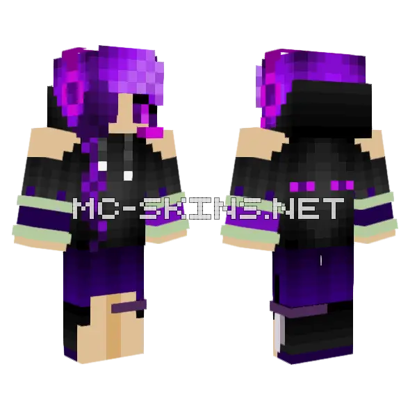 Chica Enderman 3 Resuvido Minecraft skin, front and back