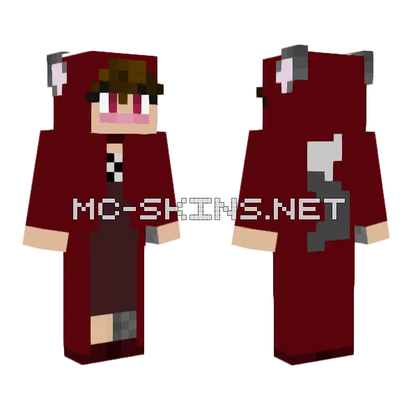 Chica Loba Con Vestido Minecraft skin, front and back