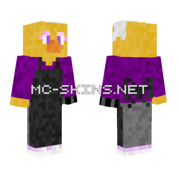 Chica The Chicken Minecraft skin, front and back