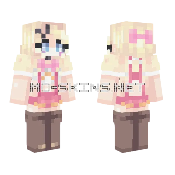 Chica The Human Minecraft skin, front and back