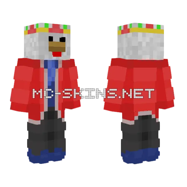 Chicken King Minecraft skin, front and back