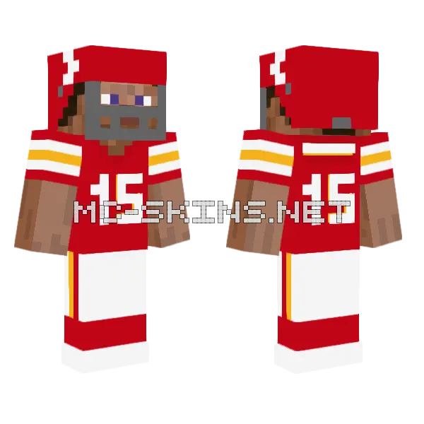 Chiefs Color 25 Minecraft skin, front and back