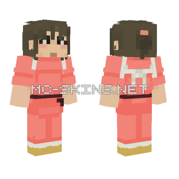 Chihiro Minecraft skin, front and back