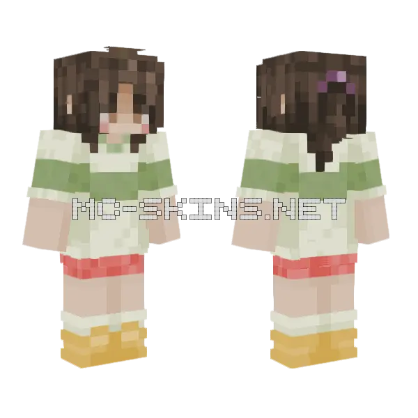 Chihiro Spirited Away Minecraft skin, front and back