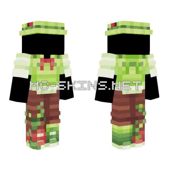 Chikorita Ob Minecraft skin, front and back