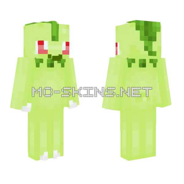 Chikorita Pokemon Minecraft skin, front and back