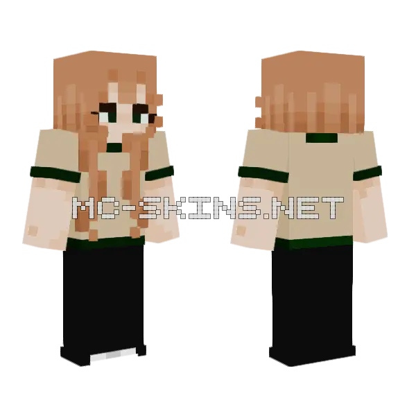 Chill Girl Minecraft skin, front and back