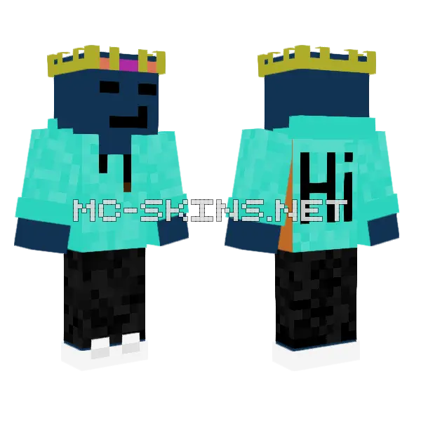 Chill The Bluestick Light Blue Minecraft skin, front and back
