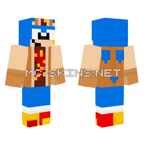 Chilli Dog Classic Sonic Minecraft skin, front and back