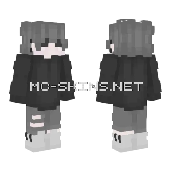 Chilling Grey Outfit Minecraft skin, front and back