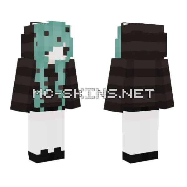Choco Mint Chibi Minecraft skin, front and back