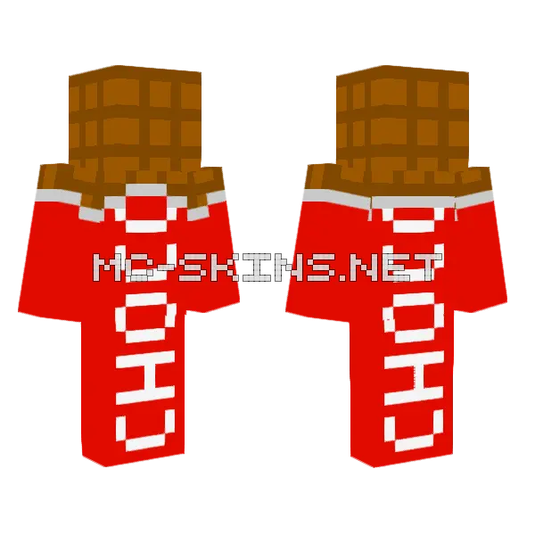 Chocolate Bar Minecraft skin, front and back