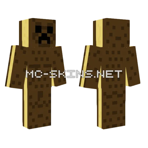 Chocolate Sandwich Creeper Minecraft skin, front and back