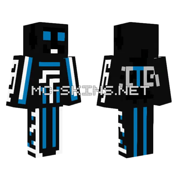 Chokiboll Blue Outfit Minecraft skin, front and back