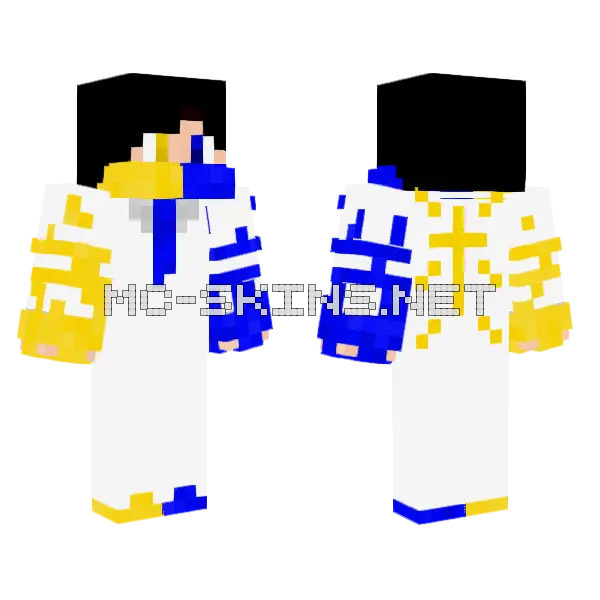 Christian Power Suit Minecraft skin, front and back