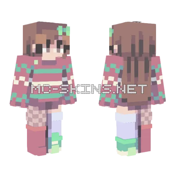 Christmas Cane Ce Minecraft skin, front and back